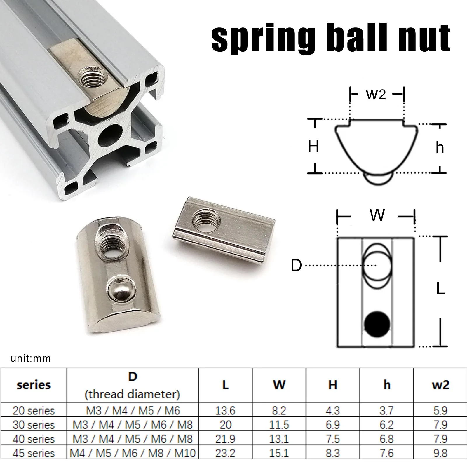 Tnut Roll In Tnut T Spring Nut T Hammer Nut For Aluminum Extrusion