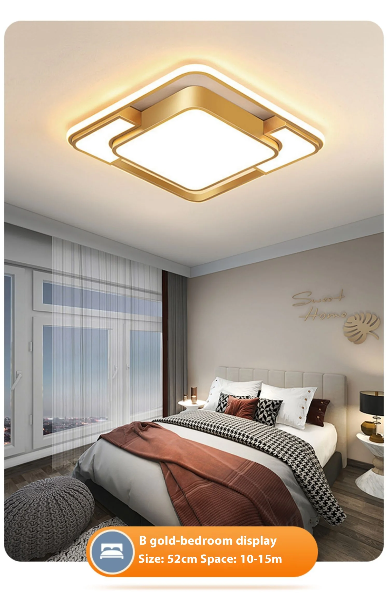 3CCT Black Gold Round Square Modern Chandelier Led Pendant Ceiling Lamp for Bedroom supplier