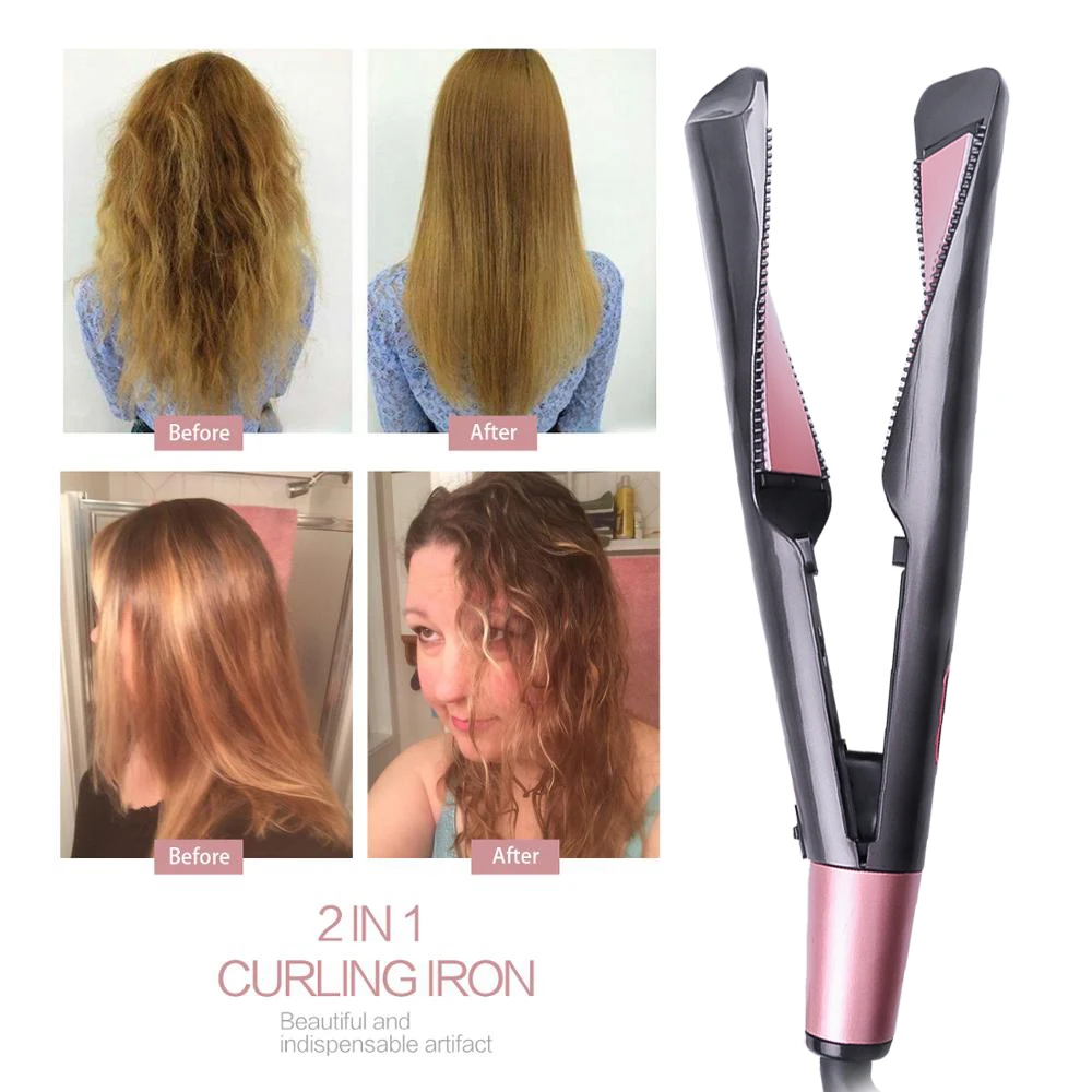 Hair Curler And Straightener In Twist Curling Iron Straightening  Professional Negative Ion Flat Iron Curling Hair Hair Curler AliExpress | Hair  Straightener And Curler In 1, Straightener And Curling Iron In One,
