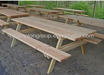 wooden picnic table