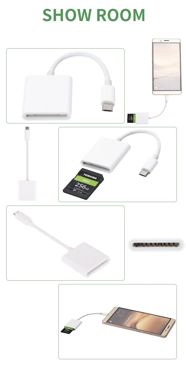White Micro USB to SD Card Reader SD Card Reader - ANKUX.COM
