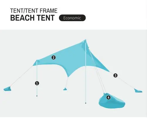 
Folding Portable Light Weight Canopy Beach Sunshade Lightweight Beach Tent 