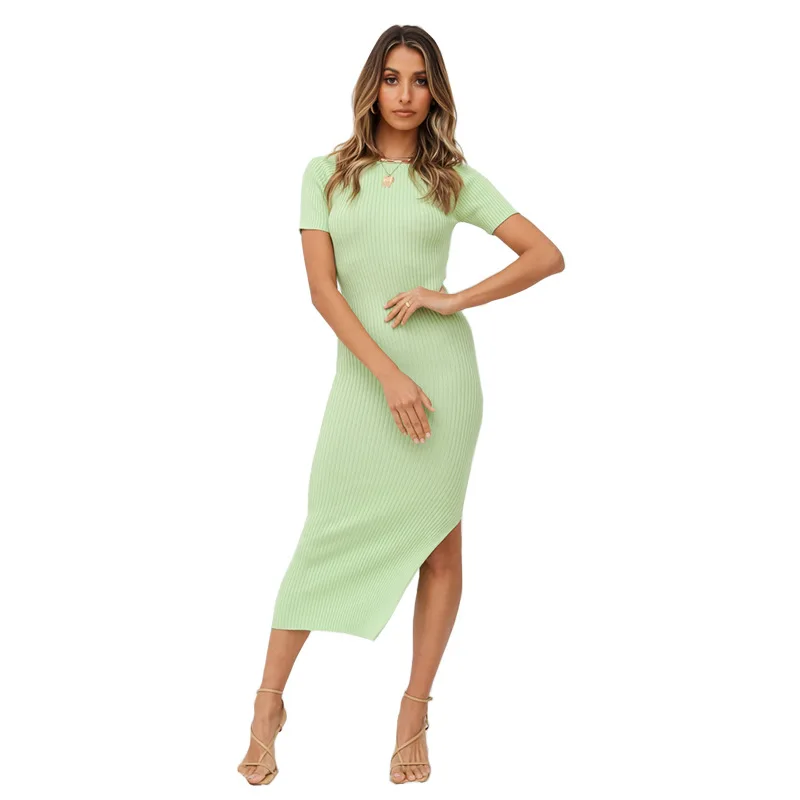 

ribbed midi dress,2 Pieces, Customized color