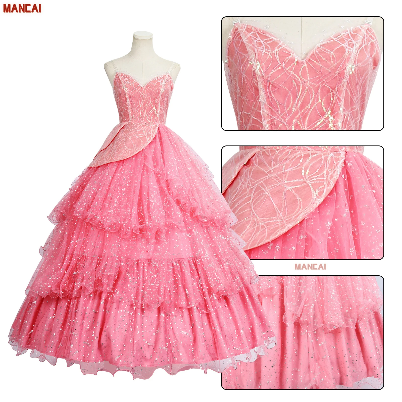 pink dress glinda wicked Pink Wicked Glinda Dress by Ariana Grande Glinda Costume  CoserZ