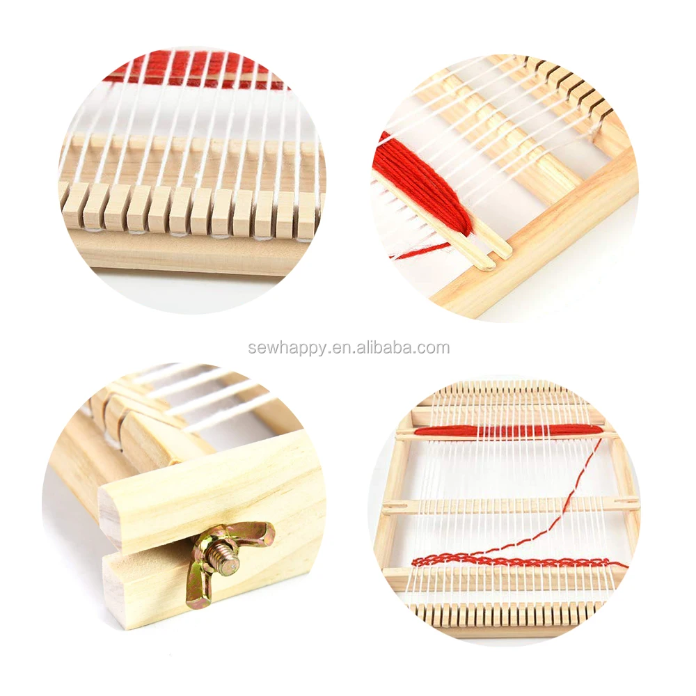 Wooden Weaving Loom Kit Hand Knitting Machine Diy Craft Wool Yarn Woven ...