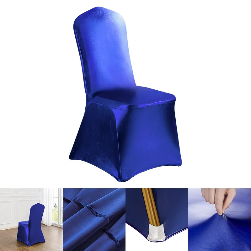 High-End Gilded Gold Elastic Four-Corner Chair Cover for Hotel Wedding Banquet Scenes Factory Direct Supply