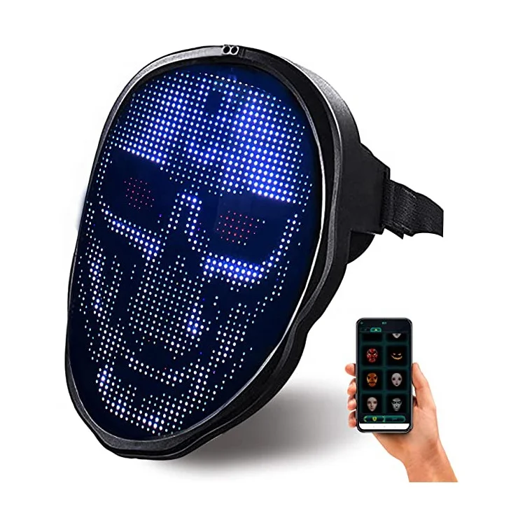 Bluetooth RGB Light Up Built-In LED Mask Perfect for Halloween, deals Carnivals, Costu