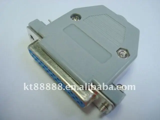 thumbnail interactive-video image 1 of 5-Pack Gray Plastic Hood For DB25 D-SUB 25 Pin RS232 Serial Solder Cup Connector 1 of 5