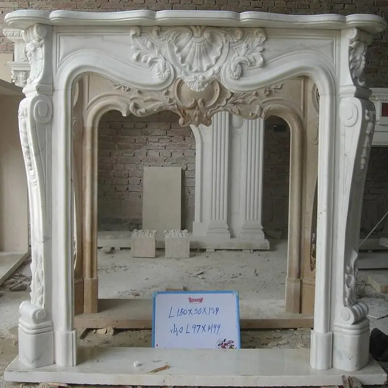 Blanco Pulido Mármol Chimeneas Eléctricas - Buy Mármol Chimeneas