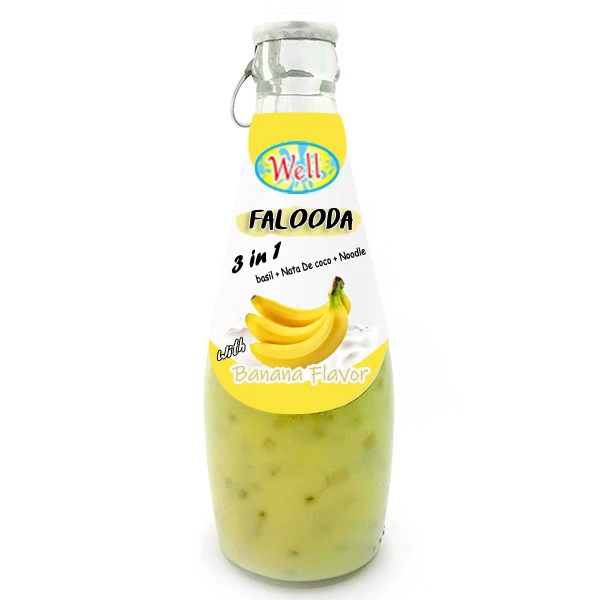 Falooda Drink With Basil Seed Nata De Coco And Noodle For Weight Loss