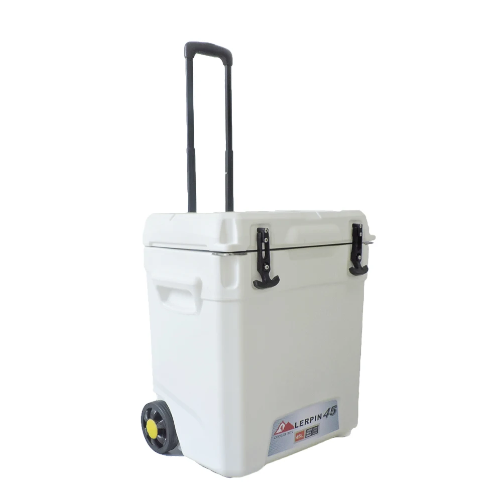 45l Rolling Chest Plastic Trolley Hard Cooler Box With Wheels Buy