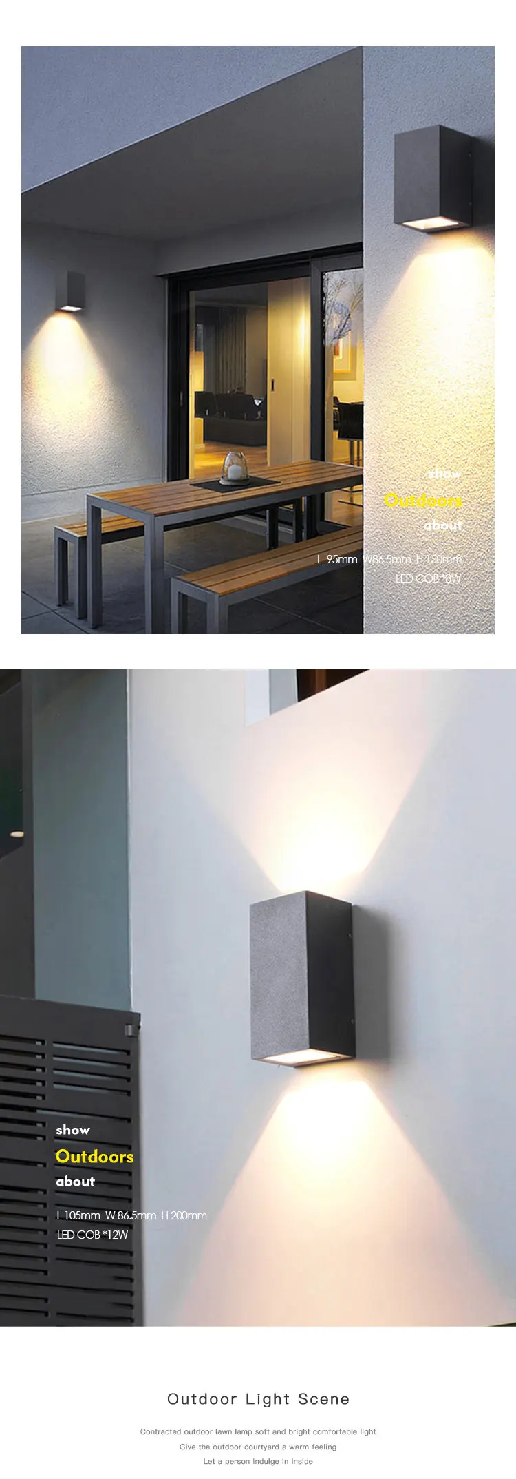 Art Fashion Aluminum Led Wall Lamp 6W Lamp outdoor Decorative Lightings