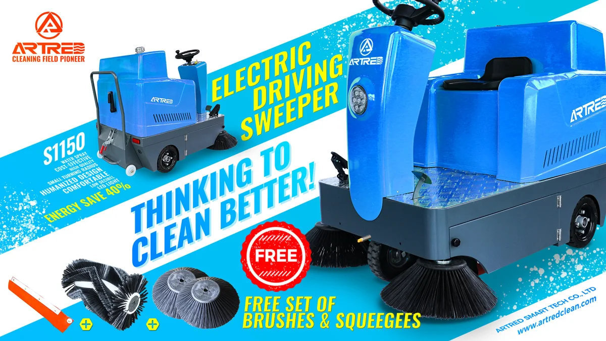 Industrial Floor Cleaning Machines Electric Ride On Vacuum Sweeper