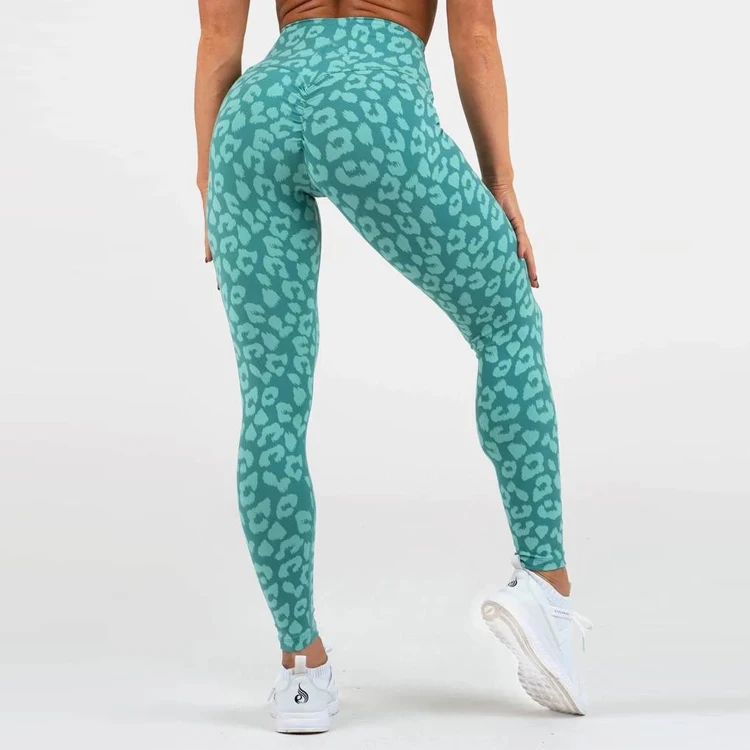 custom high waist gym leopard leggings