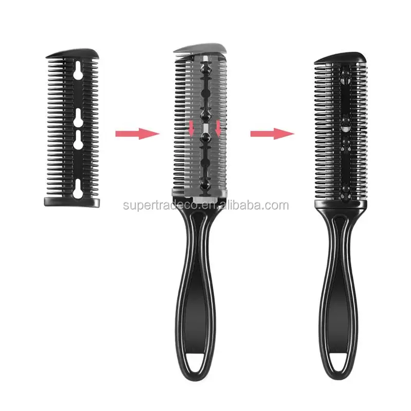 Hair Cutter Comb Double Side Haircut Scissors Plastic Hair Comb Cutter