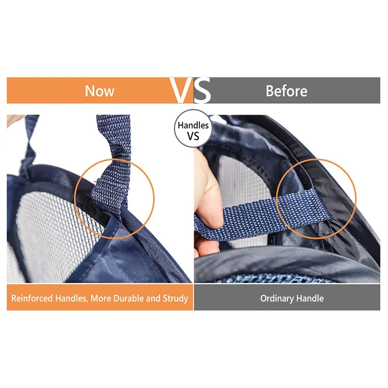 Mesh Pop Up Laundry Hamper For Camp Laundry Use Foldable Apparel