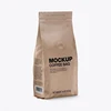 Heat Sealed Recyclable Brown Kraft Craft Paper Pouch 1Kg Empty Flat Bottom Coffe Bean Packaging Zipper Coffee Bag With Valve