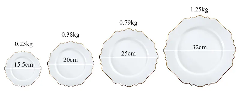 Hotel Restaurant Dinner Set Gold/ Silver Rim Porcelain Dinnerware Plate Set For Wedding