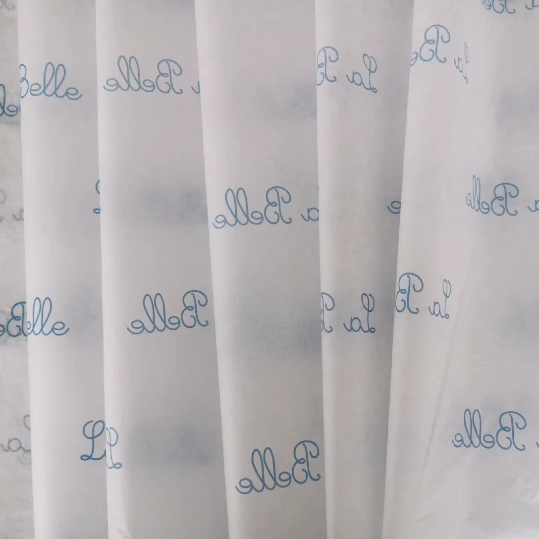 White Paper With Gold Logo Printing Silk Tissue Paper For Wrap Cloths