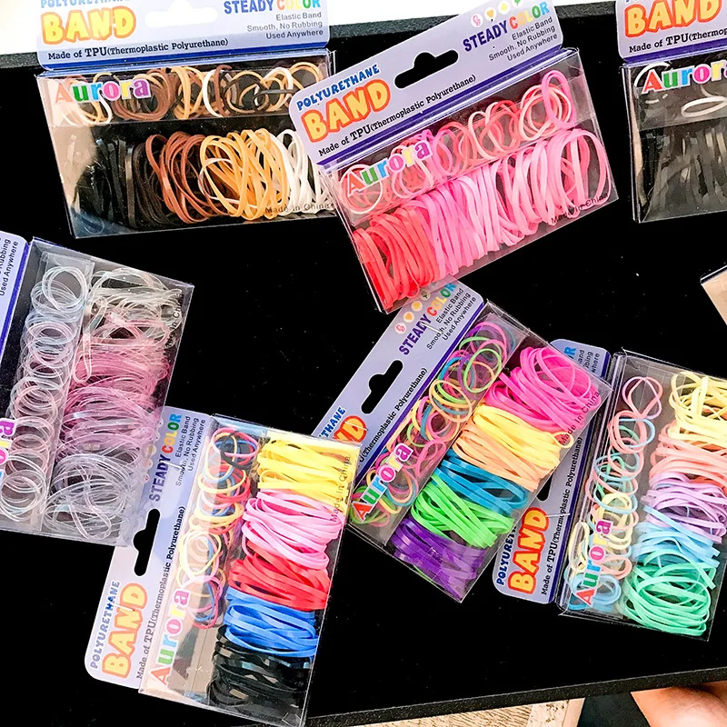 Child Hair Rings Tpu Disposable Elastics Hair Ties Girls Ponytail
