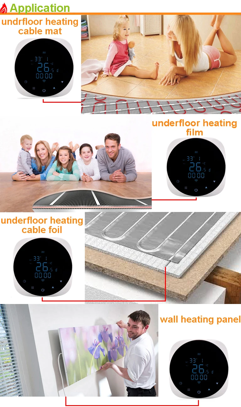 Room Smart Round Wifi Electric Underfloor Heating Thermostat
