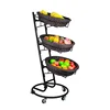 Wholesale Supermarket Three Layers Vegetable Holder Wicker Basket Display