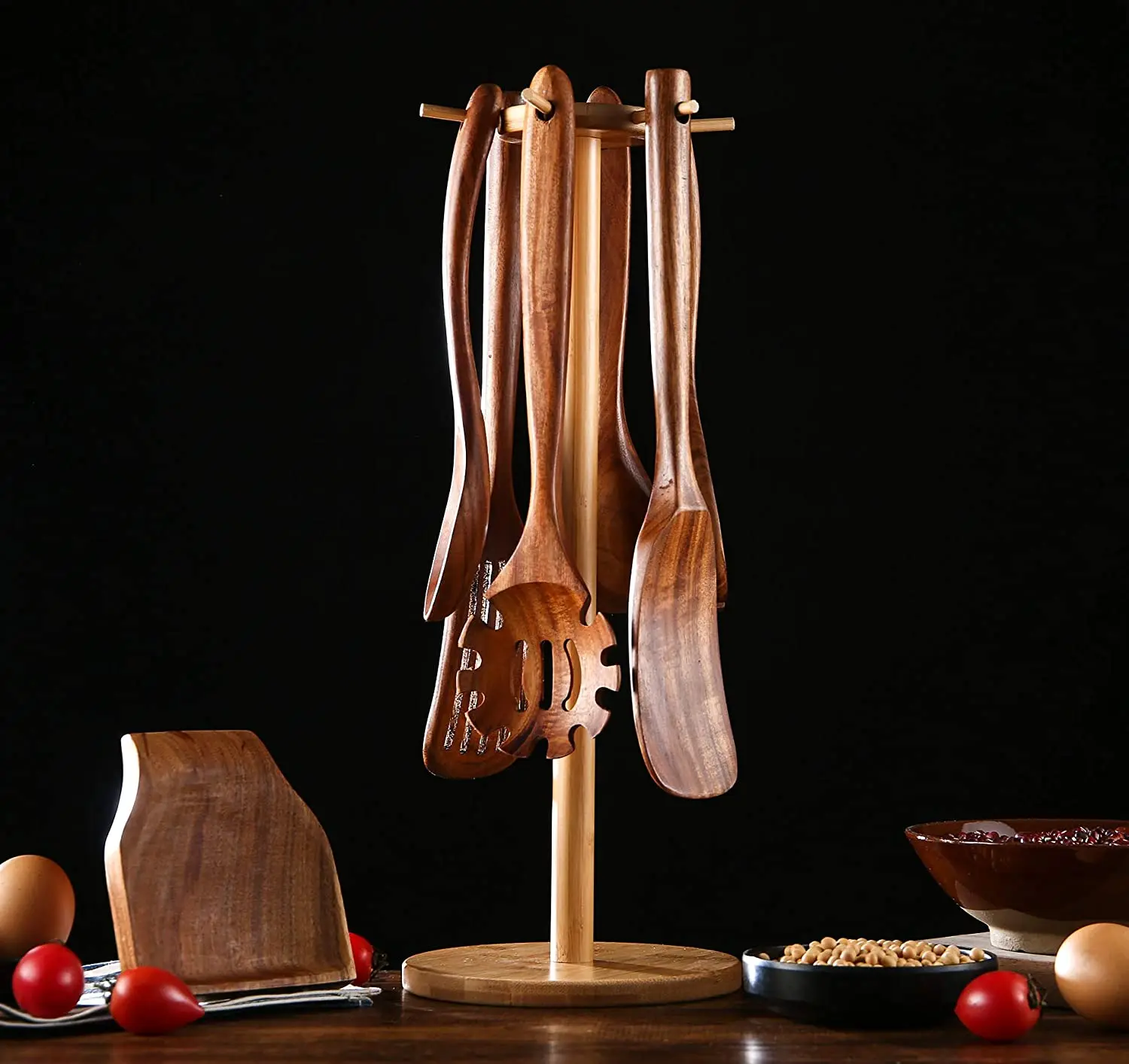 teak utensil set