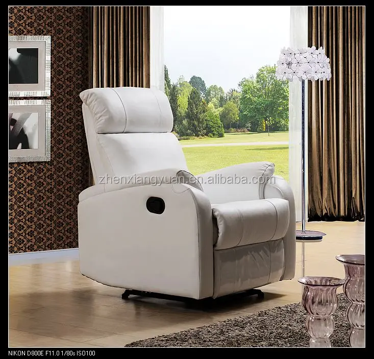 2021 Wholesale cheap  rocker recliner  PU  leather  chair white color  for living room