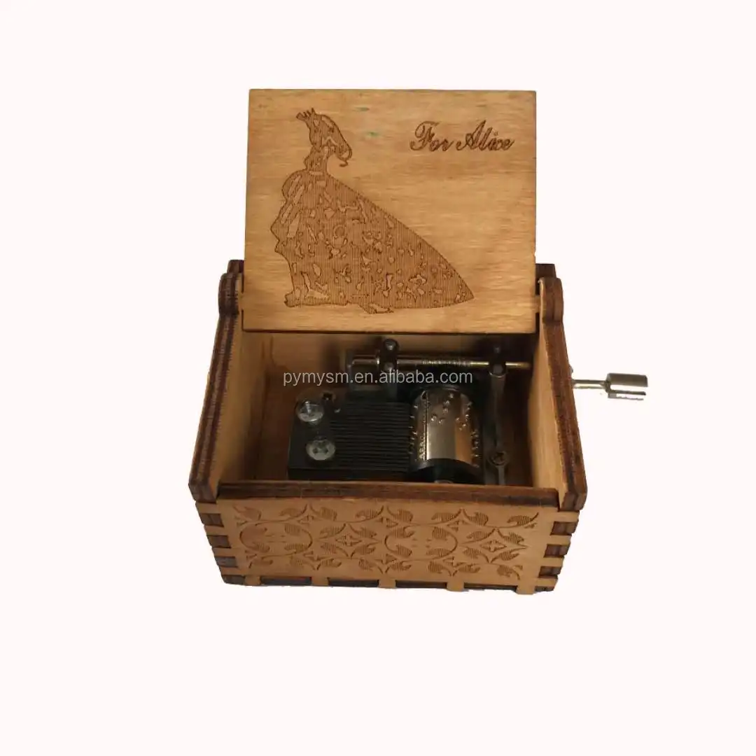 Creative Carved Wooden Mini Engraved Hand Cranked Music Box Buy Music