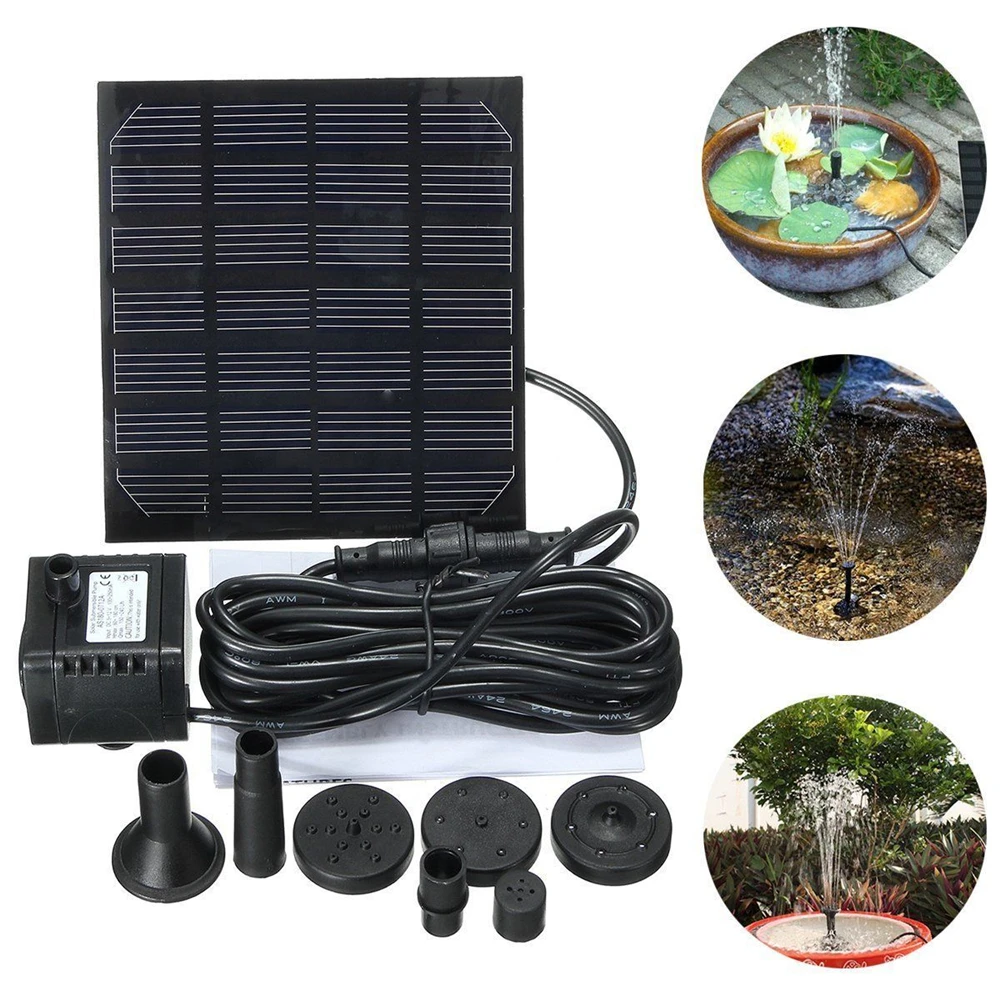 7V Solar Panel Power Water Pumps For Fountain Pool Pond Garden Plant Aquarium 