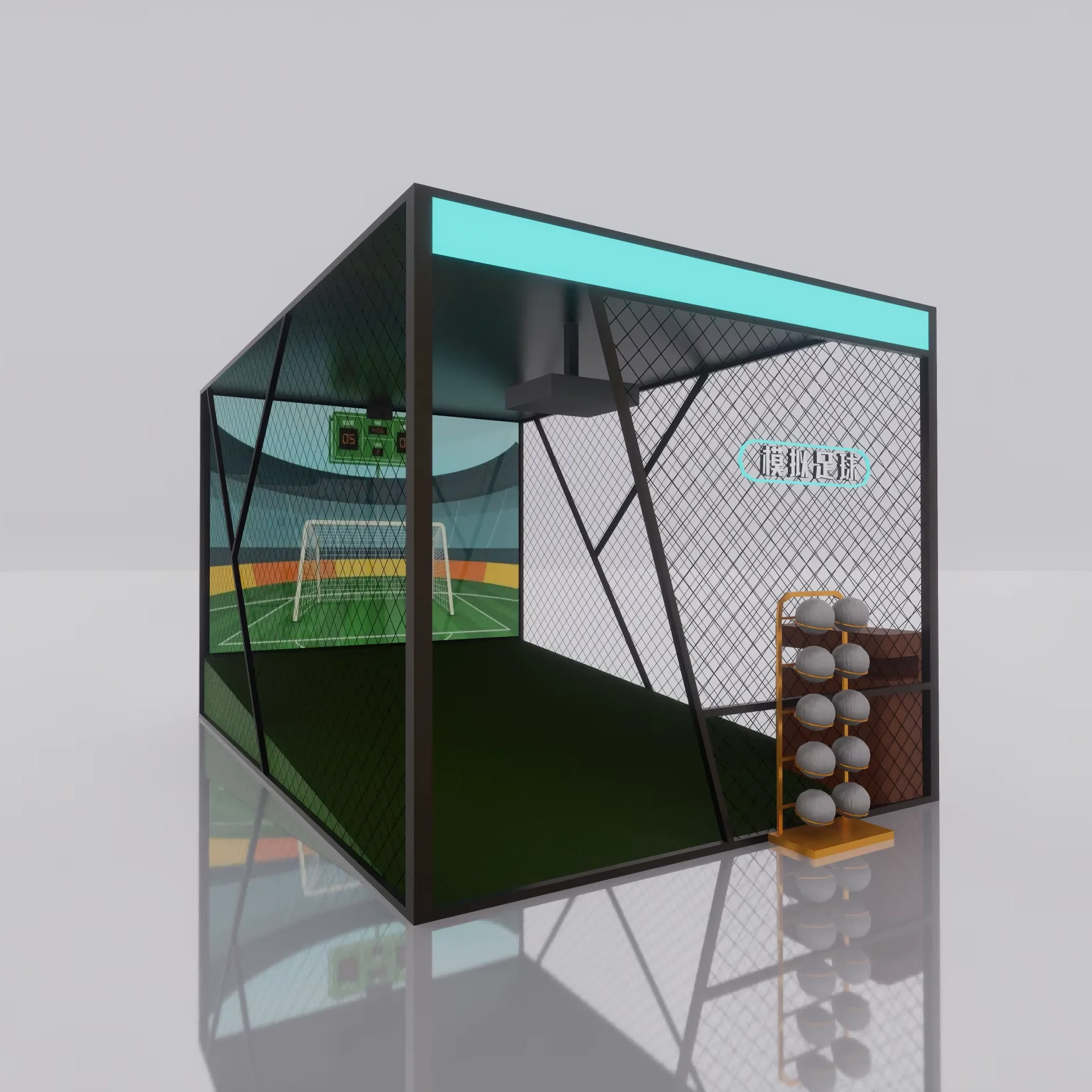 RaiseFun Factory Wholesale Virtual Football Arcade Machine Indoor Playground Kicking Mechanism Stadium Environment Sports Bars factory