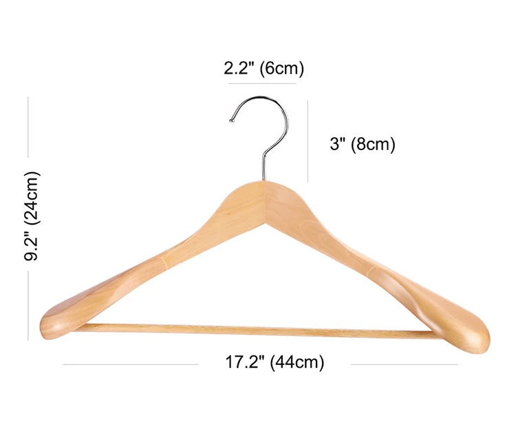 Boutique Wooden Clothes Hanger 1.3cm Wide Shoulder Suit Hangers