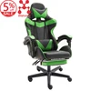 Gaming PC Racer Chair Green Executive Office Car Racing Chair With Footrest Internet Bar Computer Chair Recliner With 5 Wheels