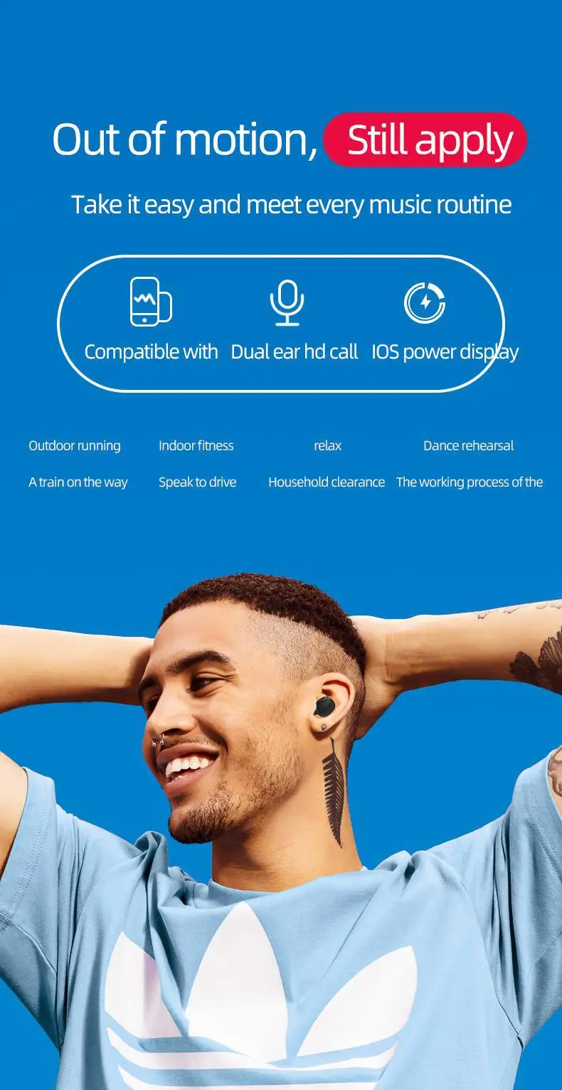 amazon 2019 top seller A6S airdots in-ear earphone bluetooth headphone - ANKUX.COM