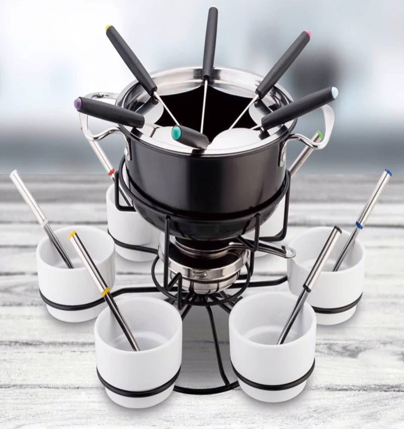 Kitchen high quality custom warmer melt cookware set candle holder fresh chocolate fondue pot