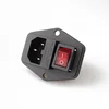 LZ-14-F5 10A 250V Power switch 3pin AC power socket with red triple Rocker Switch tripod feet of copper with fuse for 3d printer