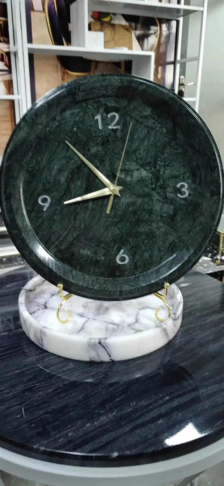 时钟石立方体雕像大理石时钟计时码表设有大理石支柱台钟 - buy 石材