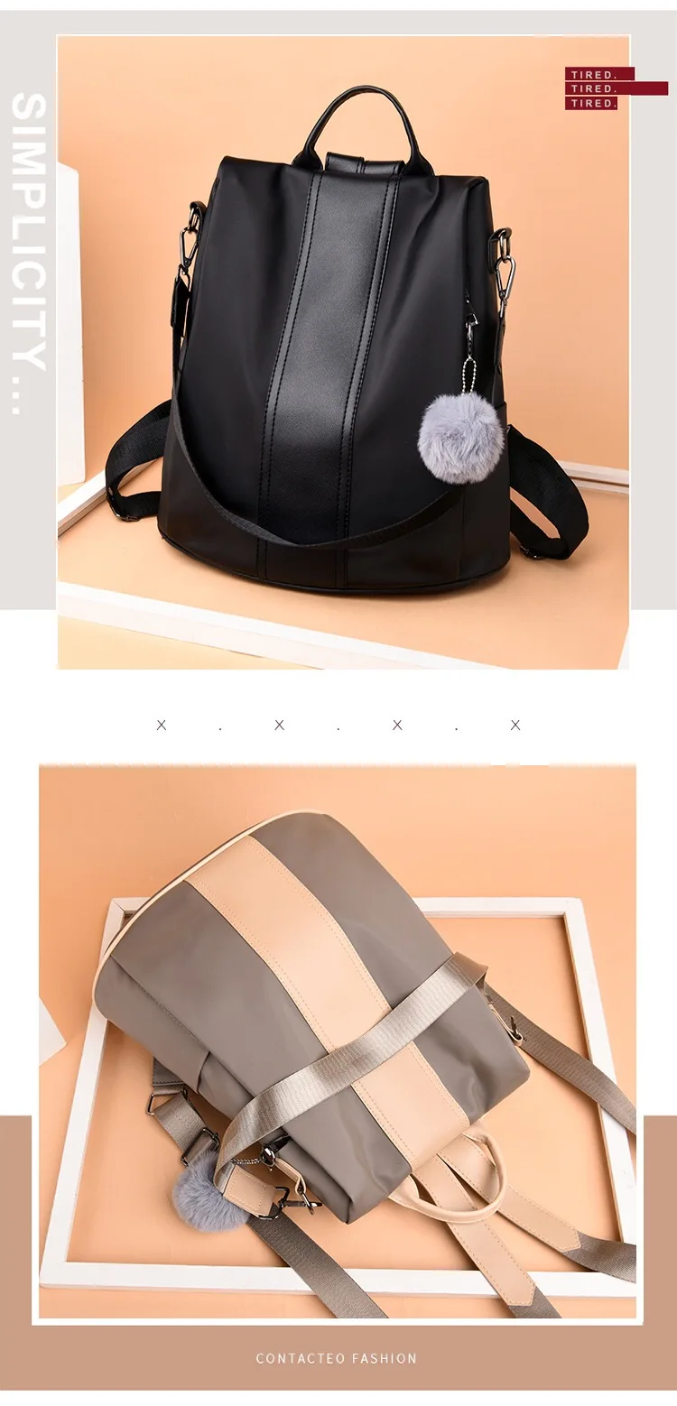 New Multifunctional Leisure Travel Nylon Large - capacity Anti - theft Backpack For Women