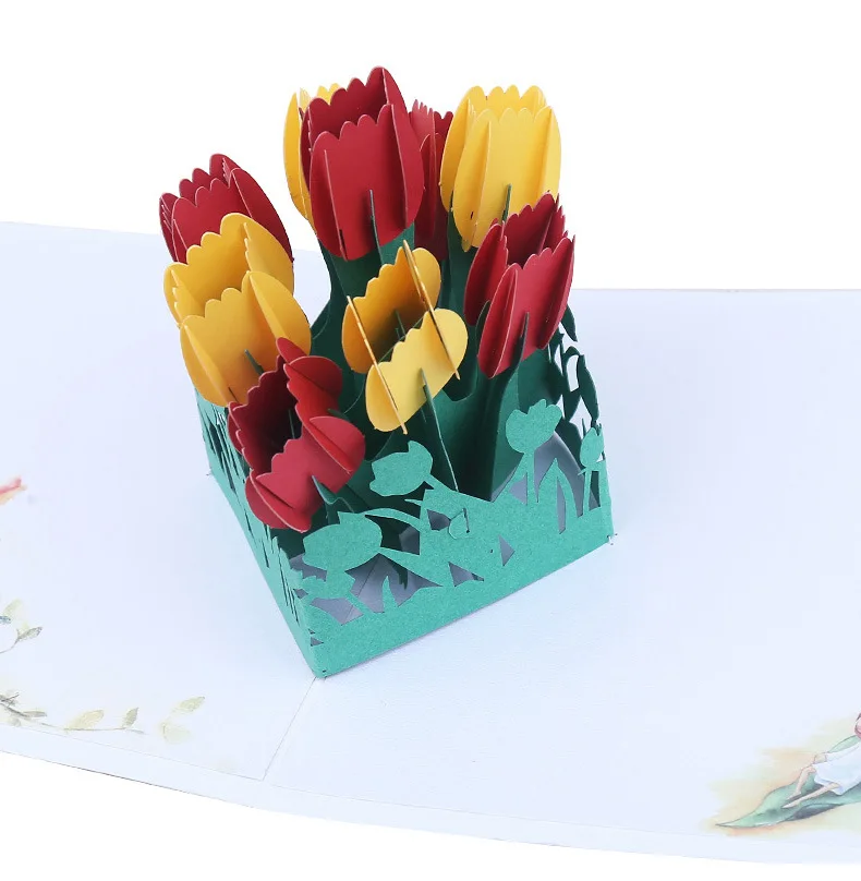 Diy Happy Birthday Greeting Cards Flowers 3d Pop-up Birthday Card - Buy ...