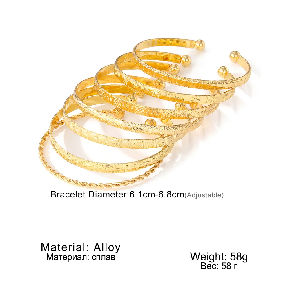 Europe American Style 7-Piece Batch Exaggerated Personality Diamond Arrow Tapping Pattern Six-Pointed Star Twist Fashionable