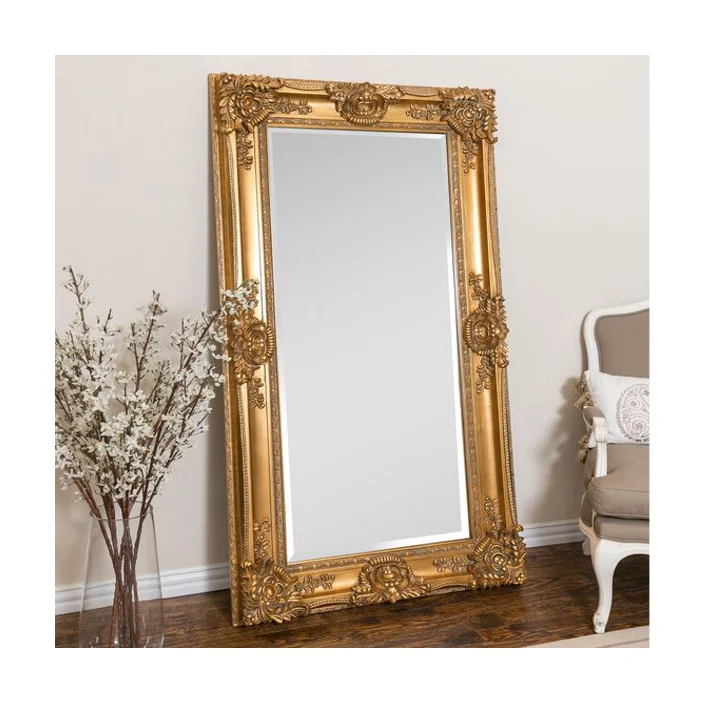 Spiegel Gross Gold Ornate Mirror Frame Wood Decorative Wall Mounted Custom Logo Accepted Support