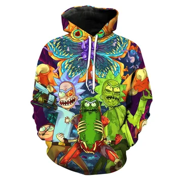 rick and cucumber anime meme 3d hoodies drop ship 3d custom print  sublimation custom logo hoodie  buy sublimation custom logo hoodierick 3d