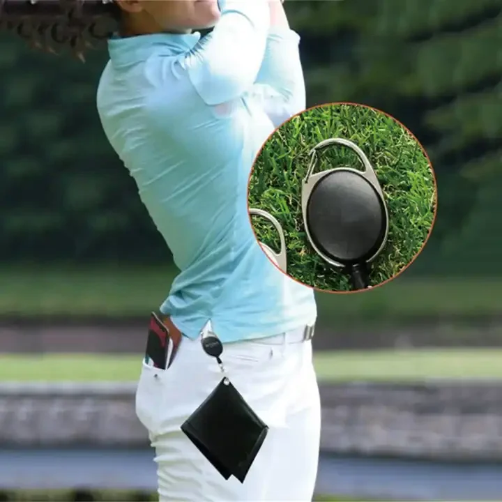 Pu Portable Head Cleaner Golf Club Head Wiping Cloth Golf Ball Wipe