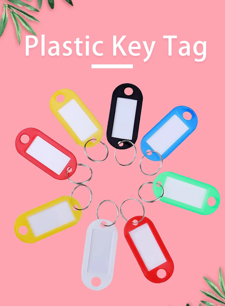 Plastic Key Tag With Label,Colorful Id Key Label Name Tag,Custom Oval Id Tag With Ring Buy Key