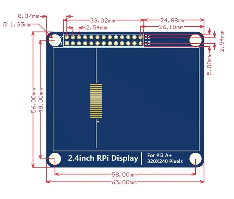 Raspberry Pi Spi 2.4 Inch Tft Lcd Rpi Display With Resistive Touch ...
