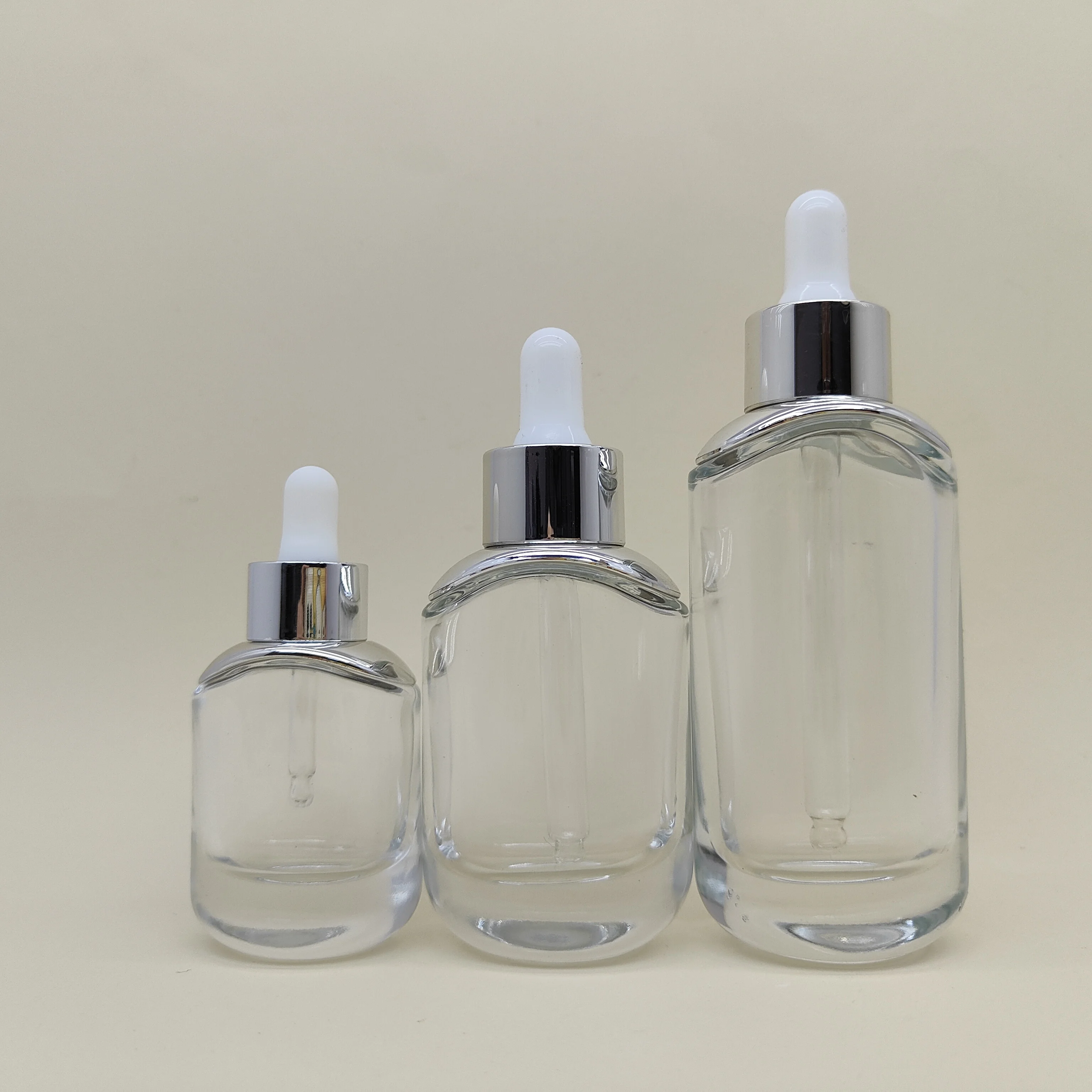 50ml clear glass bottle with silver dropper cap essential oil perfume skin care serum dropper bottle cosmetic-26