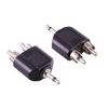 Audio adapter plated nickel 3.5mm 3pole Stereo male to 2 RCA male AV Double channel audio conversion plug connector