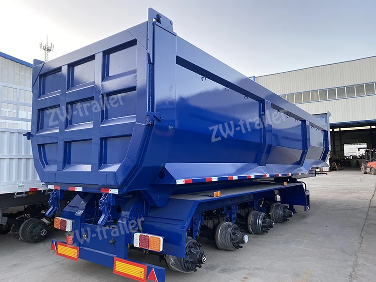 China famous brand ZW new design 45cbm 60ton Dump tipping Truck Trailer for sale