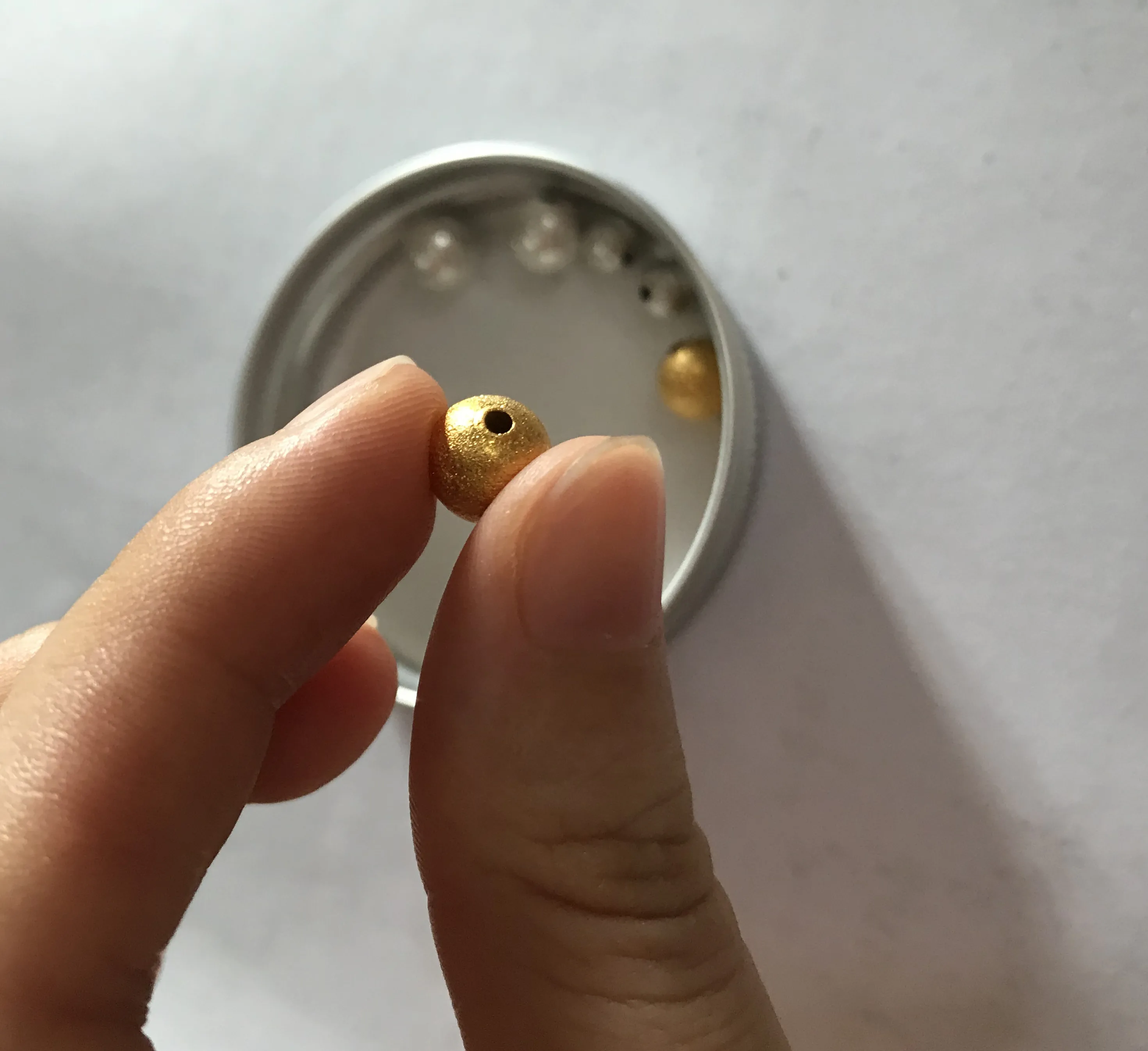 磨砂金属铜圆珠,多尺寸,diy 配件