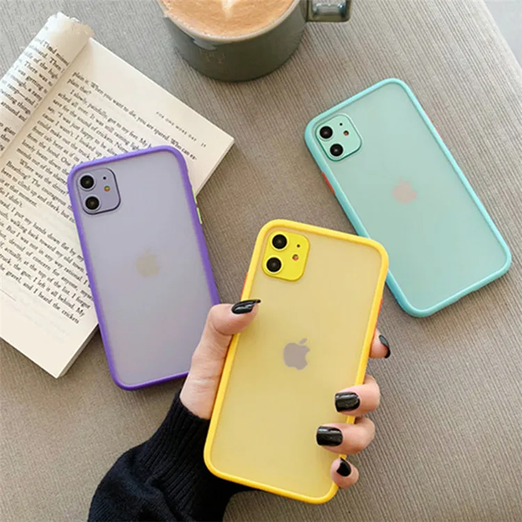 Mint Hybrid Simple Matte Bumper Phone Case  For iPhone 11 Pro Max XR XS Max 6S 8 7 Plus Shockproof Soft TPU Silicone Clear Cover